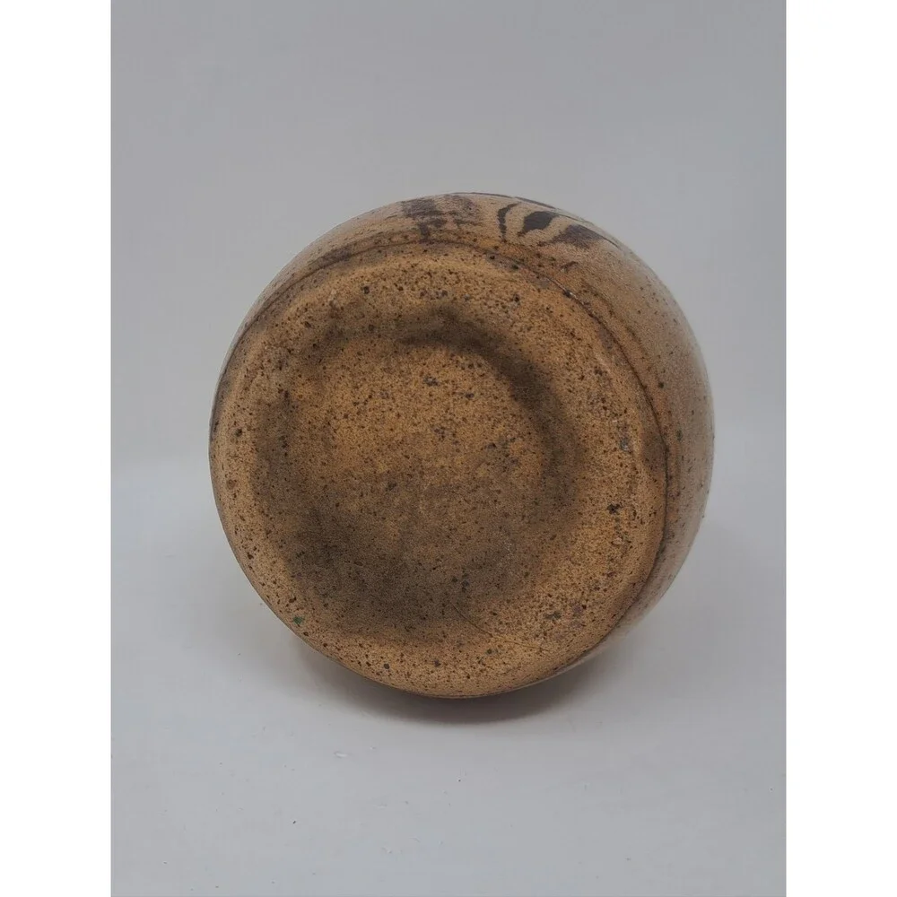 Vintage Studio Art Pottery Bud Vase Artist Signed Flowers Approx 70s 80s 7